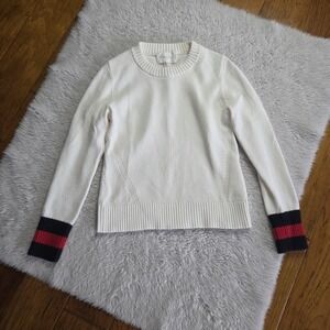 State Of Cotton NYC Sweater Castine Tipped Crewneck Women's XS White/Ivory
